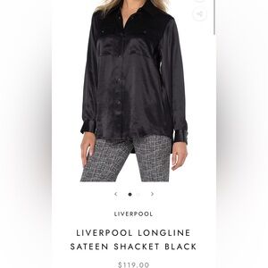 NWT Liverpool Black Button Down Shirt